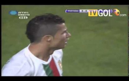 O excelente golo que Nani roubou a Ronaldo!