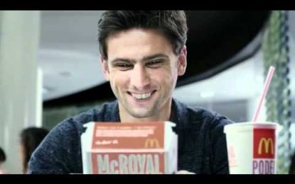 Hélder Postiga em campanha da McDonald’s