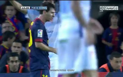 Messi discute com Villa