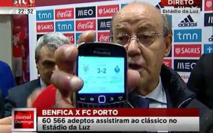 Site da Liga deu vitória ao Benfica por 3-2 ao Porto