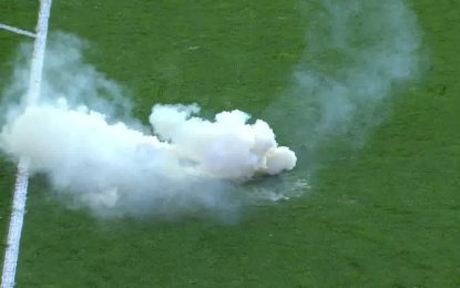 Gás lacrimogénio lançado ao campo durante o Villarreal vs Celta de Vigo