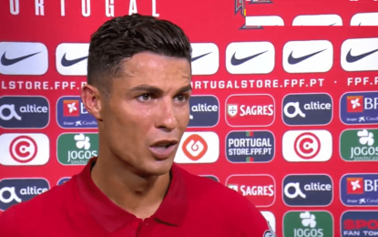 Vídeo: Ronaldo pede desculpa a Fernando Santos, assume que queria muito bater o recorde e diz que ainda quer jogar mais 4-5 anos