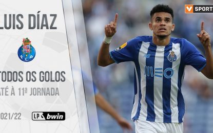 Luis Díaz (FC Porto): Golos até à 11.ª jornada (Liga 2021/2022)