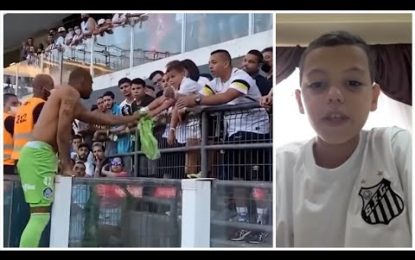 O caso que está a envergonhar o Brasil: adepto de 9 anos do Santos ofendido por receber camisola do Palmeiras