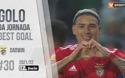 Golo da Jornada (Liga 21/22 #30): Darwin Núñez (Benfica)