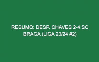 Resumo: Desp. Chaves 2-4 SC Braga (Liga 23/24 #2)