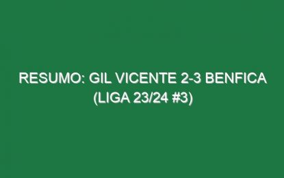 Resumo: Gil Vicente 2-3 Benfica (Liga 23/24 #3)