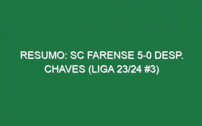 Resumo: SC Farense 5-0 Desp. Chaves (Liga 23/24 #3)