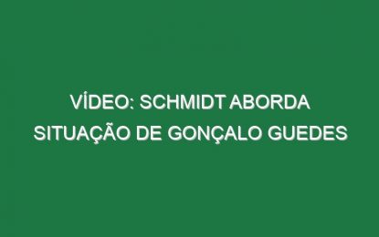 Vídeo: Schmidt aborda situação de Gonçalo Guedes