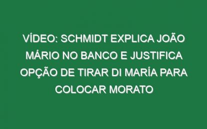 Vídeo: Schmidt explica João Mário no banco e justifica opção de tirar Di María para colocar Morato