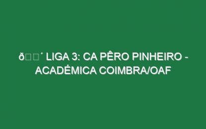🔴 LIGA 3: CA PÊRO PINHEIRO – ACADÉMICA COIMBRA/OAF