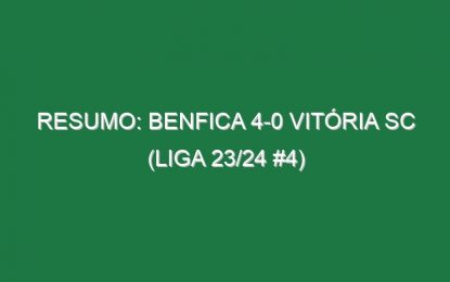 Resumo: Benfica 4-0 Vitória SC (Liga 23/24 #4)