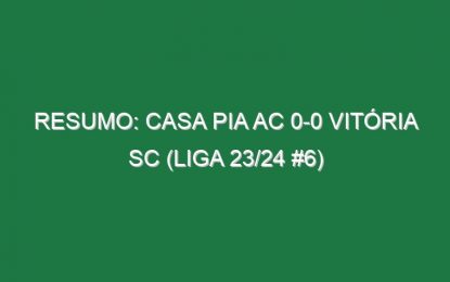 Resumo: Casa Pia AC 0-0 Vitória SC (Liga 23/24 #6)