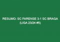 Resumo: SC Farense 3-1 SC Braga (Liga 23/24 #5)