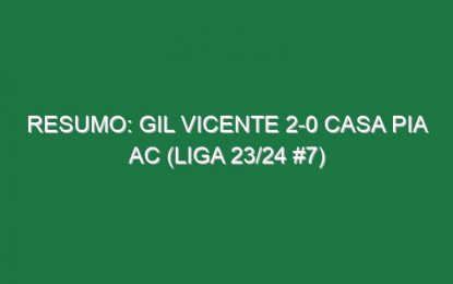 Resumo: Gil Vicente 2-0 Casa Pia AC (Liga 23/24 #7)