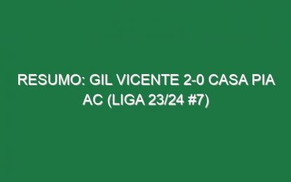 Resumo: Gil Vicente 2-0 Casa Pia AC (Liga 23/24 #7)