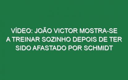 Vídeo: João Victor mostra-se a treinar sozinho depois de ter sido afastado por Schmidt