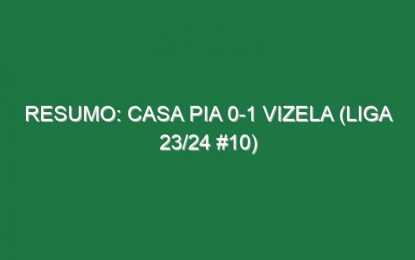 Resumo: Casa Pia 0-1 Vizela (Liga 23/24 #10)