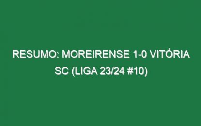 Resumo: Moreirense 1-0 Vitória SC (Liga 23/24 #10)
