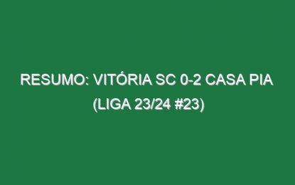Resumo: Vitória SC 0-2 Casa Pia  (Liga 23/24 #23)