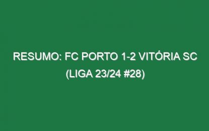 Resumo: FC Porto 1-2 Vitória SC (Liga 23/24 #28)