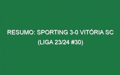 Resumo: Sporting 3-0 Vitória SC (Liga 23/24 #30)