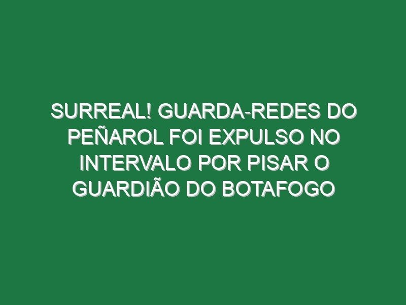 Surreal! Guarda-redes do Peñarol foi expulso no intervalo por pisar o guardião do Botafogo