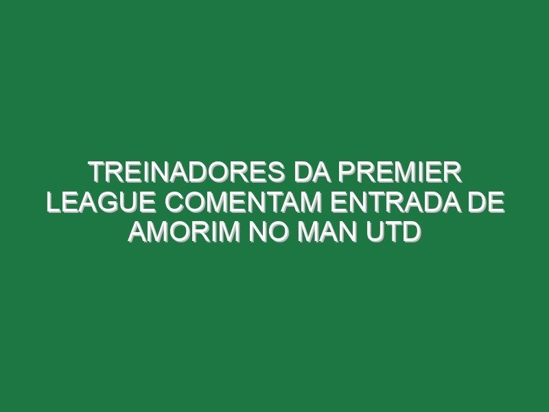 Treinadores da Premier League comentam entrada de Amorim no Man Utd Treinadores da Premier League comentam entrada de Amorim no Man Utd