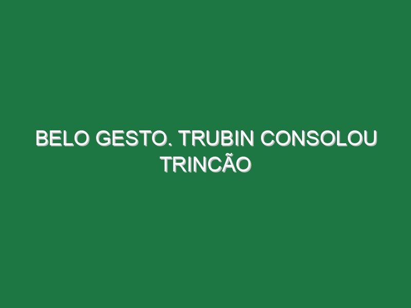 Belo gesto. Trubin consolou Trincão