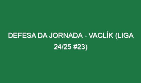 Defesa da jornada – Vaclík (Liga 24/25 #23)