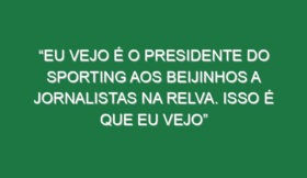 “Eu vejo é o presidente do Sporting aos beijinhos a jornalistas na relva. Isso é que eu vejo”
