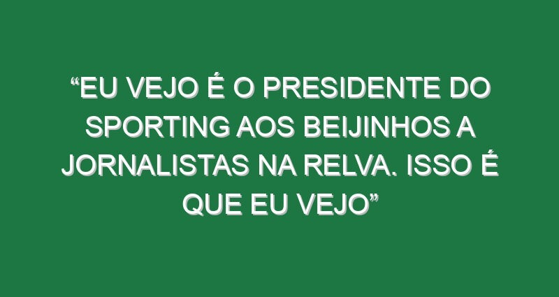 “Eu vejo é o presidente do Sporting aos beijinhos a jornalistas na relva. Isso é que eu vejo”