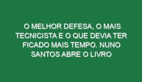 O melhor defesa, o mais tecnicista e o que devia ter ficado mais tempo. Nuno Santos abre o livro