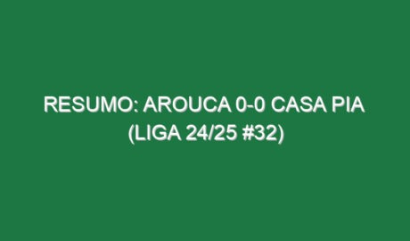 Resumo: Arouca 0-0 Casa Pia  (Liga 24/25 #32)