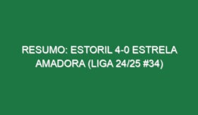 Resumo: Estoril 4-0 Estrela Amadora (Liga 24/25 #34)