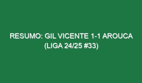 Resumo: Gil Vicente 1-1 Arouca (Liga 24/25 #33)