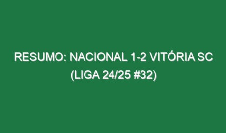 Resumo: Nacional 1-2 Vitória SC (Liga 24/25 #32)