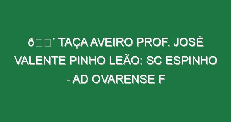 🔴 TAÇA AVEIRO PROF. JOSÉ VALENTE PINHO LEÃO: SC ESPINHO – AD OVARENSE F
