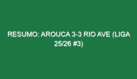 Resumo: Arouca 3-3 Rio Ave (Liga 25/26 #3)