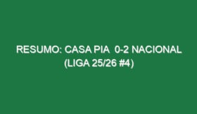 Resumo: Casa Pia  0-2 Nacional (Liga 25/26 #4)