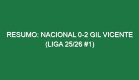Resumo: Nacional 0-2 Gil Vicente (Liga 25/26 #1)