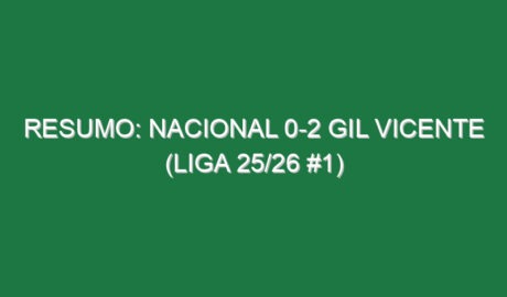 Resumo: Nacional 0-2 Gil Vicente (Liga 25/26 #1)