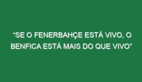 “Se o Fenerbahçe está vivo, o Benfica está mais do que vivo”