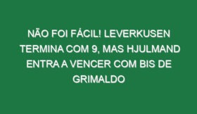 Não foi fácil! Leverkusen termina com 9, mas Hjulmand entra a vencer com bis de Grimaldo